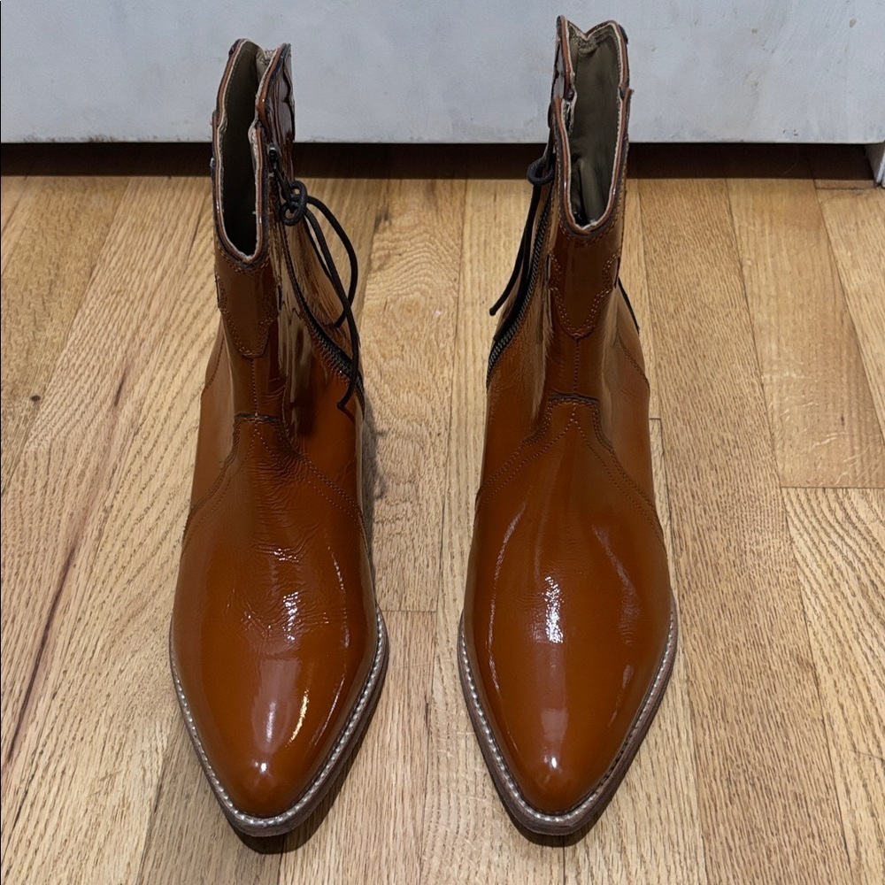 FREE PEOPLE Frontier patent leather cowboy boots - Picture 2 of 13